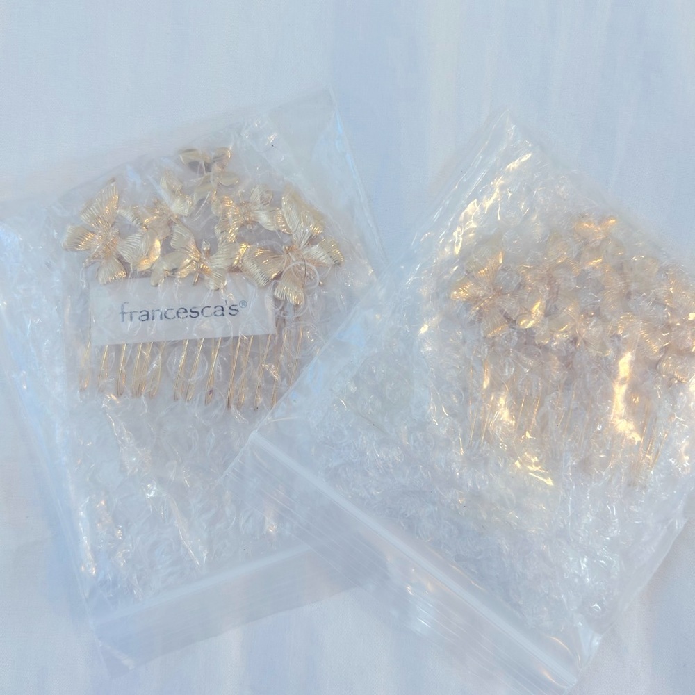 NWT TWO Francesca’s Nancee Butterfly Hair Comb BUNDLE (set of 2)